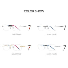 Load image into Gallery viewer, FONEX Rimless Titanium Glasses Men 2023 Frameless Prescription Eyeglasses Frame Women Myopia Optical Eyewear 9203