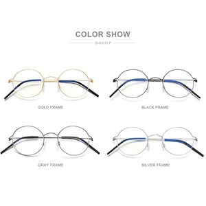 Screwless Eyewear Prescription Eyeglasses Frame Women Round Myopia Optical Denmark Korean Glasses Frame Men Titanium 98607