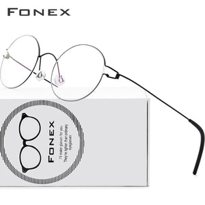Screwless Eyewear Prescription Eyeglasses Frame Women Round Myopia Optical Denmark Korean Glasses Frame Men Titanium 98607