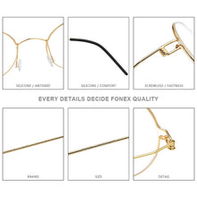 Load image into Gallery viewer, Screwless Eyewear Prescription Eyeglasses Frame Women Round Myopia Optical Denmark Korean Glasses Frame Men Titanium 98607