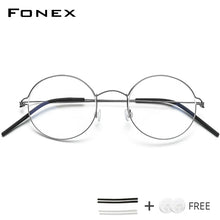 Load image into Gallery viewer, Screwless Eyewear Prescription Eyeglasses Frame Women Round Myopia Optical Denmark Korean Glasses Frame Men Titanium 98607