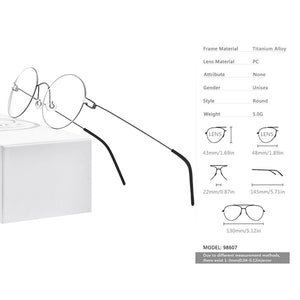 Screwless Eyewear Prescription Eyeglasses Frame Women Round Myopia Optical Denmark Korean Glasses Frame Men Titanium 98607