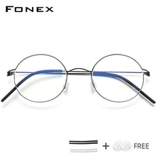 Load image into Gallery viewer, Screwless Eyewear Prescription Eyeglasses Frame Women Round Myopia Optical Denmark Korean Glasses Frame Men Titanium 98607