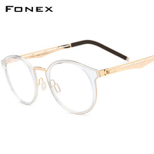 Load image into Gallery viewer, FONEX TR90 Glasses Frame Men Women Vintage Round Prescription Eyeglasses Myopia Optical Frame Spectacles Retro Screwless Eyewear
