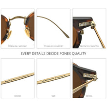Load image into Gallery viewer, FONEX Titanium Acetate Polarized Sunglasses Men 2023 Retro Vintage Round UV400 Sun Glasses for Women Korean Shades 850