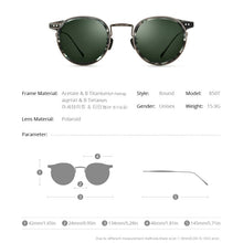 Load image into Gallery viewer, FONEX Titanium Acetate Polarized Sunglasses Men 2023 Retro Vintage Round UV400 Sun Glasses for Women Korean Shades 850
