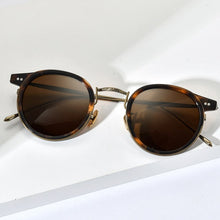 Load image into Gallery viewer, FONEX Titanium Acetate Polarized Sunglasses Men 2023 Retro Vintage Round UV400 Sun Glasses for Women Korean Shades 850