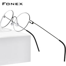 Load image into Gallery viewer, FONEX Titanium Alloy Eyeglasses Frame Men Vintage Round Glasses Women Optical Korean Prescription Screwless Eyewear 98607