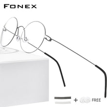 Load image into Gallery viewer, FONEX Titanium Alloy Eyeglasses Frame Men Vintage Round Glasses Women Optical Korean Prescription Screwless Eyewear 98607
