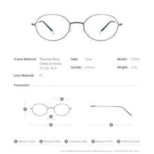 Load image into Gallery viewer, FONEX Titanium Alloy Eyeglasses Men Prescription Glasses Frame Women Oval Myopia Optical Frame Korean Screwless Eyewear F1028