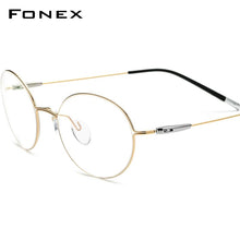Load image into Gallery viewer, FONEX Titanium Alloy Eyeglasses Men Prescription Glasses Frame Women Oval Myopia Optical Frame Korean Screwless Eyewear F1028