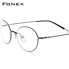 Load image into Gallery viewer, FONEX Titanium Alloy Eyeglasses Men Prescription Glasses Frame Women Oval Myopia Optical Frame Korean Screwless Eyewear F1028