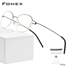 Load image into Gallery viewer, FONEX Titanium Alloy Glasses Frame Men Prescription Eyeglasses Korean Denmark Women Myopia Optical Frame Screwless Eyewear 98618