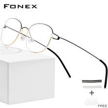 Load image into Gallery viewer, FONEX Titanium Alloy Glasses Frame Men Prescription Eyeglasses Korean Women Myopia Optical Frame Screwless Eyewear 98618