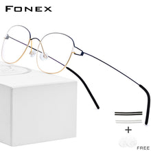 Load image into Gallery viewer, FONEX Titanium Alloy Glasses Frame Men Prescription Eyeglasses Korean Women Myopia Optical Frame Screwless Eyewear 98618