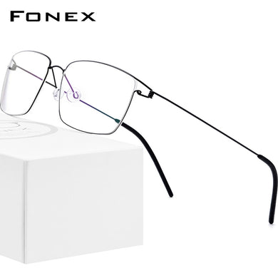 FONEX Titanium Alloy Glasses Frame Men Prescription Eyeglasses Women Myopia Optical Korean Morten Screwless Eyewear 98624