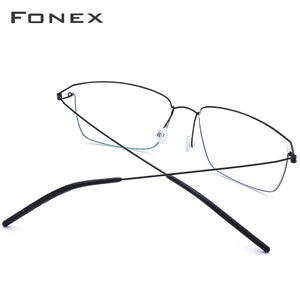 FONEX Titanium Alloy Glasses Frame Men Prescription Eyeglasses Women Myopia Optical Korean Morten Screwless Eyewear 98624