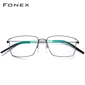 FONEX Titanium Alloy Glasses Frame Men Prescription Eyeglasses Women Myopia Optical Korean Morten Screwless Eyewear 98624