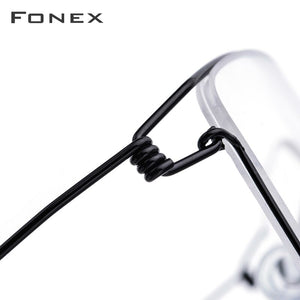 FONEX Titanium Alloy Glasses Frame Men Prescription Eyeglasses Women Myopia Optical Korean Morten Screwless Eyewear 98624