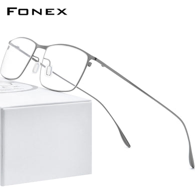 FONEX Titanium Alloy Glasses Frame Men Square Myopia Prescription Eyeglasses Frames 2022  Full Optical Korean Eyewear 8105