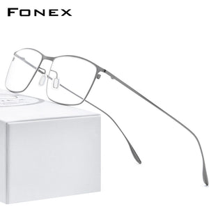 FONEX Titanium Alloy Glasses Frame Men Square Myopia Prescription Eyeglasses Frames 2022  Full Optical Korean Eyewear 8105