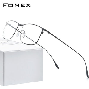 FONEX Titanium Alloy Glasses Frame Men Square Myopia Prescription Eyeglasses Frames 2022  Full Optical Korean Eyewear 8105