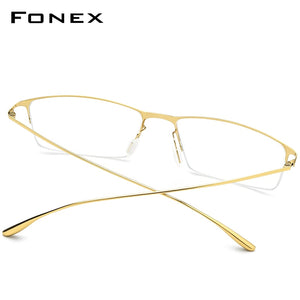 FONEX Titanium Alloy Glasses Frame Men Square Myopia Prescription Eyeglasses Frames Half Rim Optical Male Korean Eyewear 8101