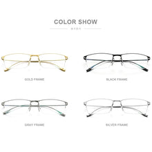 Carica l&#39;immagine nel visualizzatore di Gallery, FONEX Titanium Alloy Glasses Frame Men Square Myopia Prescription Eyeglasses Frames Half Rim Optical Male Korean Eyewear 8101