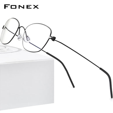 FONEX Titanium Alloy Glasses Frame Women Prescription Eyeglasses Men Korean Myopia Optical Frame Morten Screwless Eyewear 7511