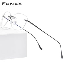 Load image into Gallery viewer, FONEX Titanium Alloy Glasses Men 2023 Women Rimless Prescription Square Eyeglasses Myopia Optical Frame Korean Eyewear 8107