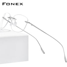 Load image into Gallery viewer, FONEX Titanium Alloy Glasses Men 2023 Women Rimless Prescription Square Eyeglasses Myopia Optical Frame Korean Eyewear 8107
