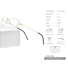 Load image into Gallery viewer, FONEX Titanium Alloy Glasses Men Square Myopia Eyeglasses Frame Optical Frames Prescription Korean Screwless Eyewear 98606