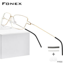 Load image into Gallery viewer, FONEX Titanium Alloy Glasses Men Square Myopia Eyeglasses Frame Optical Frames Prescription Korean Screwless Eyewear 98606