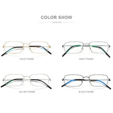 Load image into Gallery viewer, FONEX Titanium Alloy Glasses Men Square Myopia Eyeglasses Frame Optical Frames Prescription Korean Screwless Eyewear 98606