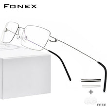 Load image into Gallery viewer, FONEX Titanium Alloy Glasses Men Square Myopia Eyeglasses Frame Optical Frames Prescription Korean Screwless Eyewear 98606