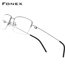 Load image into Gallery viewer, FONEX Titanium Alloy Optical Glasses Frame Men Half Prescription Eyeglasses Korean Women Myopia Screwless Eyewear 98623
