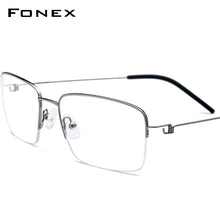Load image into Gallery viewer, FONEX Titanium Alloy Optical Glasses Frame Men Half Prescription Eyeglasses Korean Women Myopia Screwless Eyewear 98623