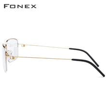 Load image into Gallery viewer, FONEX Titanium Alloy Optical Glasses Frame Men Half Prescription Eyeglasses Korean Women Myopia Screwless Eyewear 98623