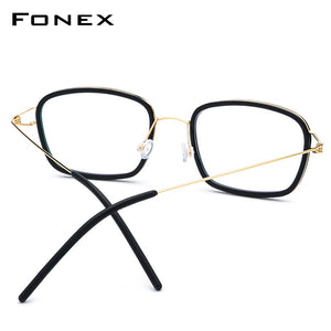 FONEX Titanium Alloy Optical Glasses Men Myopia Denmark Ultralight Prescription Eyeglasses Frame Women Screwless Eyewear 98617