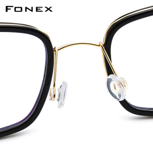 FONEX Titanium Alloy Optical Glasses Men Myopia Denmark Ultralight Prescription Eyeglasses Frame Women Screwless Eyewear 98617