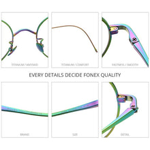 Load image into Gallery viewer, FONEX Titanium Glasses Frame Women 2023 Retro Vintage Round Prescription Myopia Optical Eyeglasses Men Korean Eyewear 8558