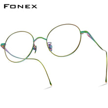 Load image into Gallery viewer, FONEX Titanium Glasses Frame Women 2023 Retro Vintage Round Prescription Myopia Optical Eyeglasses Men Korean Eyewear 8558
