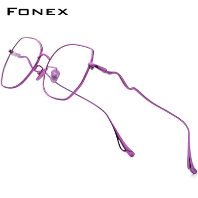 FONEX Titanium Glasses Frame Women Brand Design Oversize Square Eyewear 2023 Prescription Optical Myopia Eyeglasses 8561