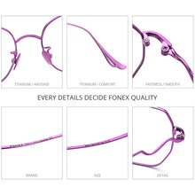 Load image into Gallery viewer, FONEX Titanium Glasses Frame Women Brand Design Oversize Square Eyewear 2023 Prescription Optical Myopia Eyeglasses 8561