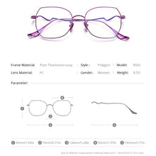 Load image into Gallery viewer, FONEX Titanium Glasses Frame Women Brand Design Oversize Square Eyewear 2023 Prescription Optical Myopia Eyeglasses 8561