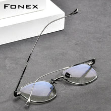 Load image into Gallery viewer, FONEX Titanium Glasses Frame Women Retro Vintage Round Eyewear Prescription Optical Myopia Korean Eyeglasses Frames Men 8554