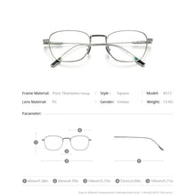 Load image into Gallery viewer, FONEX Titanium Glasses Frame Women Vintage Cat Eye Myopia Optical Prescription Eyeglass Frame Men 2023 Titan Eyewear 8517-1