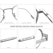 Load image into Gallery viewer, FONEX Titanium Glasses Frame Women Vintage Cat Eye Myopia Optical Prescription Eyeglass Frame Men 2023 Titan Eyewear 8517-1