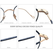 Load image into Gallery viewer, FONEX Titanium Glasses Frame Women Vintage Round Myopia Optical Prescription Eyeglasses Frame Men 2023 Titan Eyewear F85645