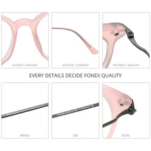 Load image into Gallery viewer, FONEX Titanium Optical Glasses Frame Men 2023 Retro Round Prescription Eyeglasses Women Myopia Acetate Spectacles Eyewear F85669
